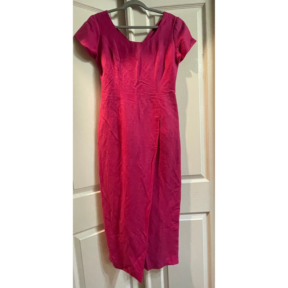 Minimalist Midi Sheat Dress Size 10 Crisscross Vintage Coctail Evening Wear Pink